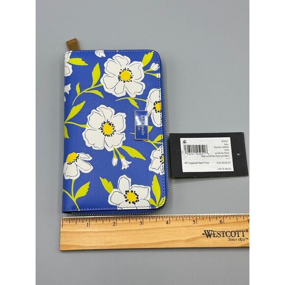 Kate Spade Katy Sunshine Floral Textured Leather Medium Zip Around Wallet KF947 - Picture 13 of 16